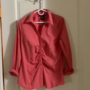 🔮Pink and gold striped button up